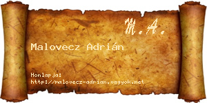 Malovecz Adrián névjegykártya