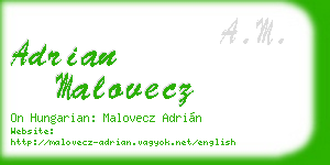 adrian malovecz business card