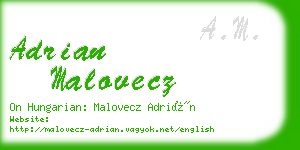 adrian malovecz business card